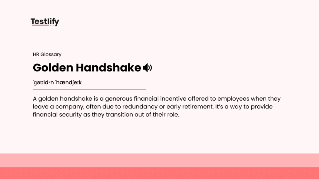 Image showing the meaning of Golden Handshake
