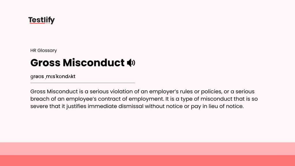 Image showing the meaning of gross misconduct