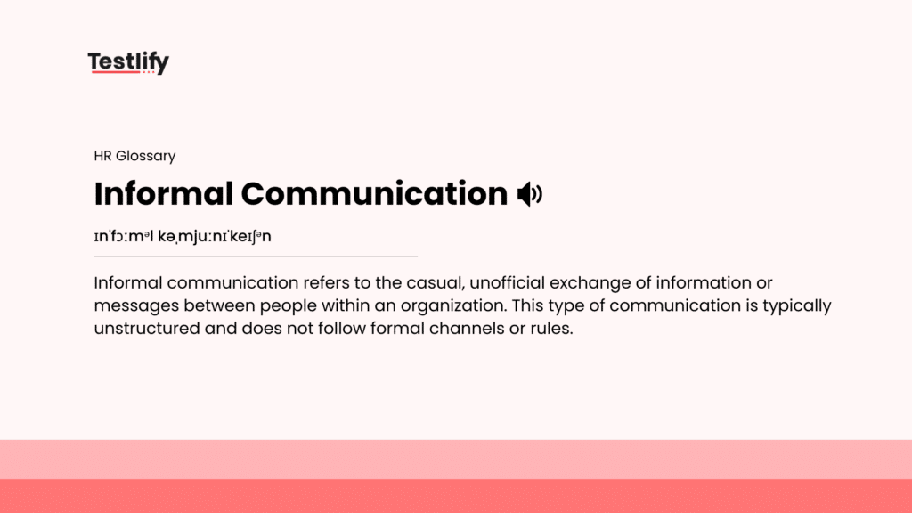 Image showing the meaning of informal communication