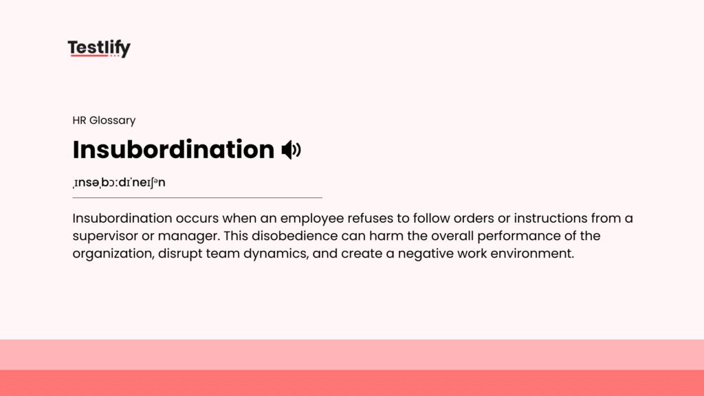 Image showing the meaning of insubordination