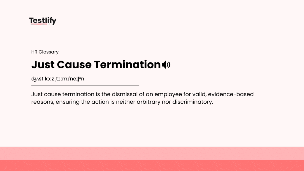 Image showing the meaning of just cause termination