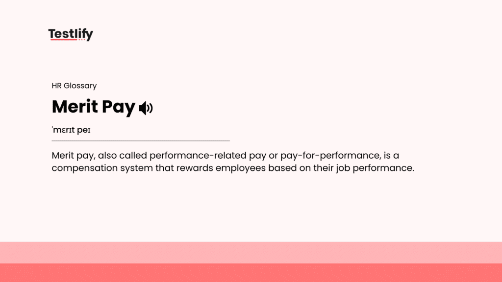 Image showing the meaning of merit pay