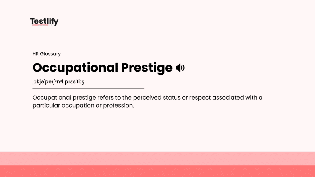 Image showing the meaning of occupational prestige