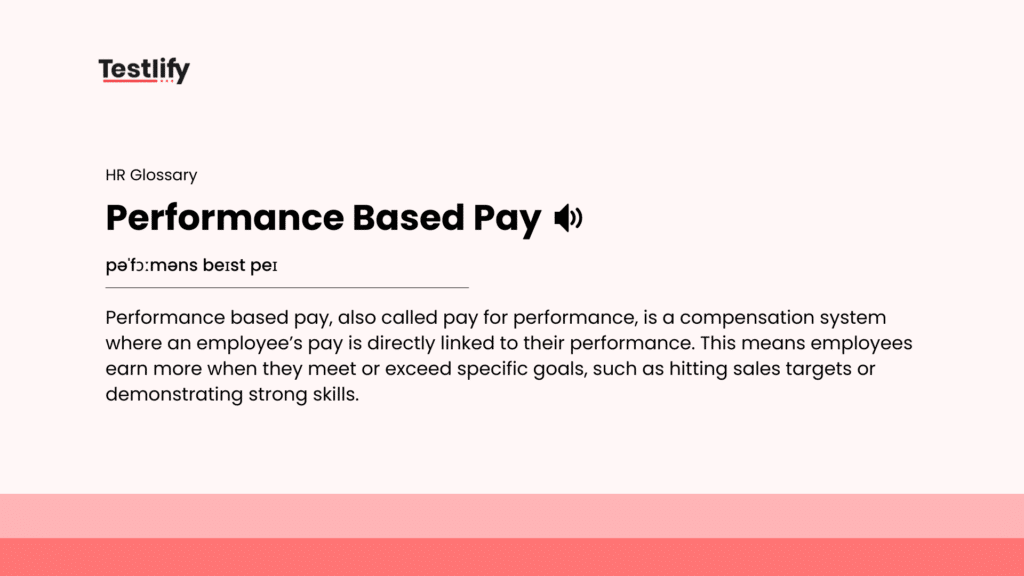 Image showing the meaning of Performance Based Pay