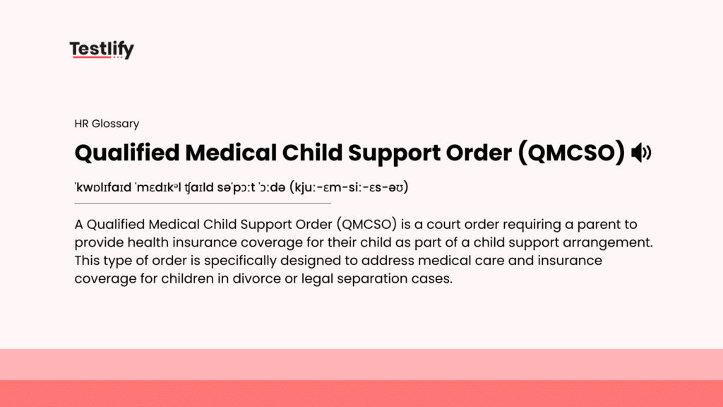 Image showing the meaning of Qualified Medical Child Support Order (QMCSO)