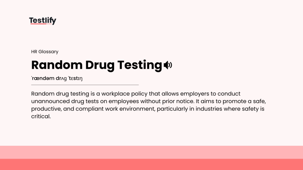 Image showing the meaning of Random Drug Testing