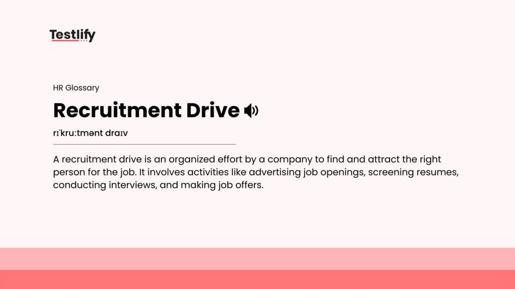 Image showing the meaning of Recruitment Drive