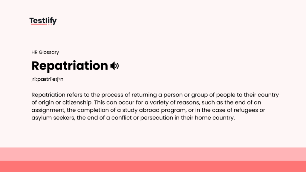 Image showing the meaning of  repatriation
