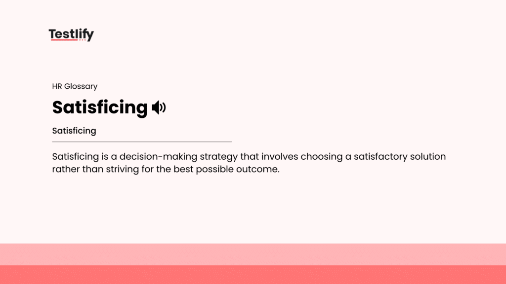 Image showing the meaning of satisficing