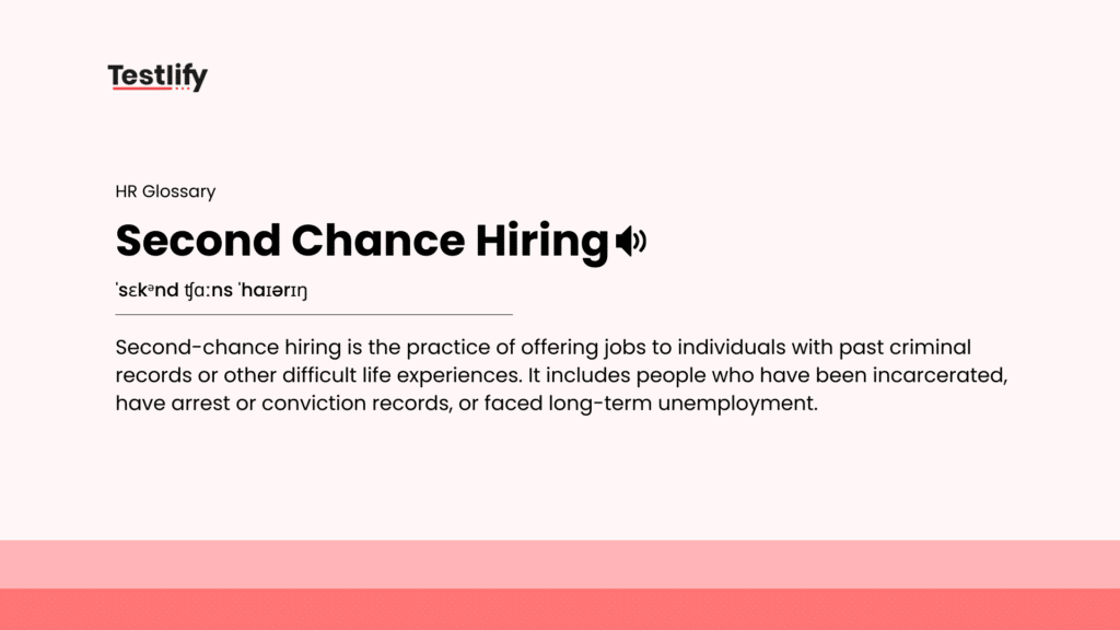 Image showing the meaning of second chance hiring