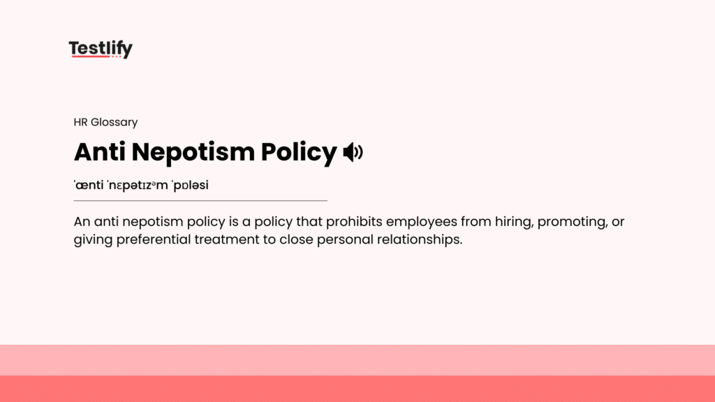 Image showing the meaning of anti nepotism policy