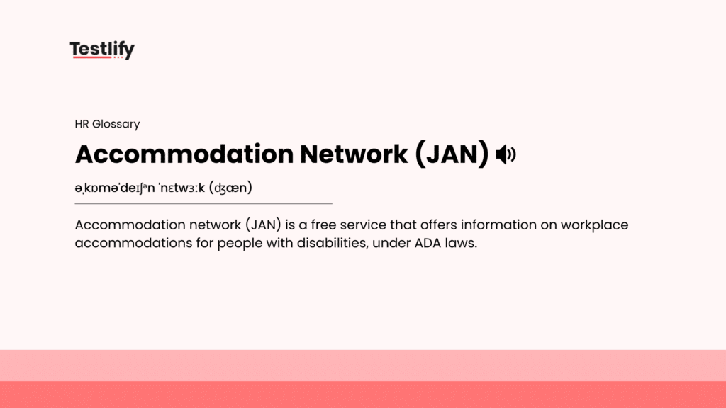 Image showing the meaning of Accommodation Network (JAN)