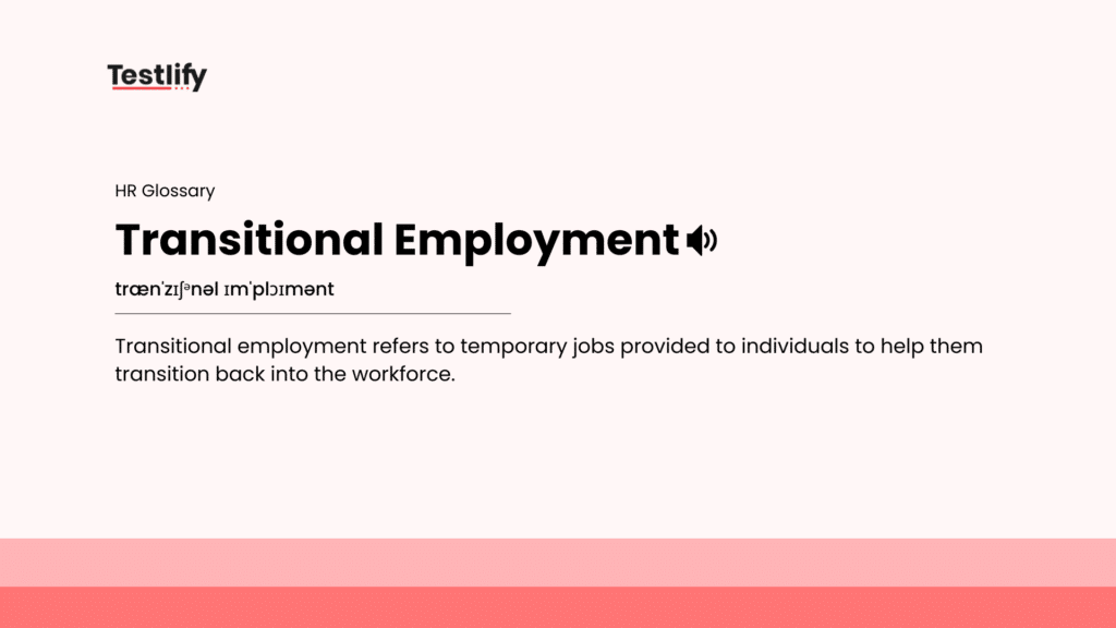 Image showing the meaning of transitional employment