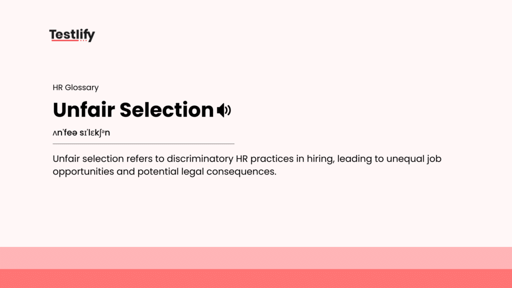 Image showing the meaning of unfair selection