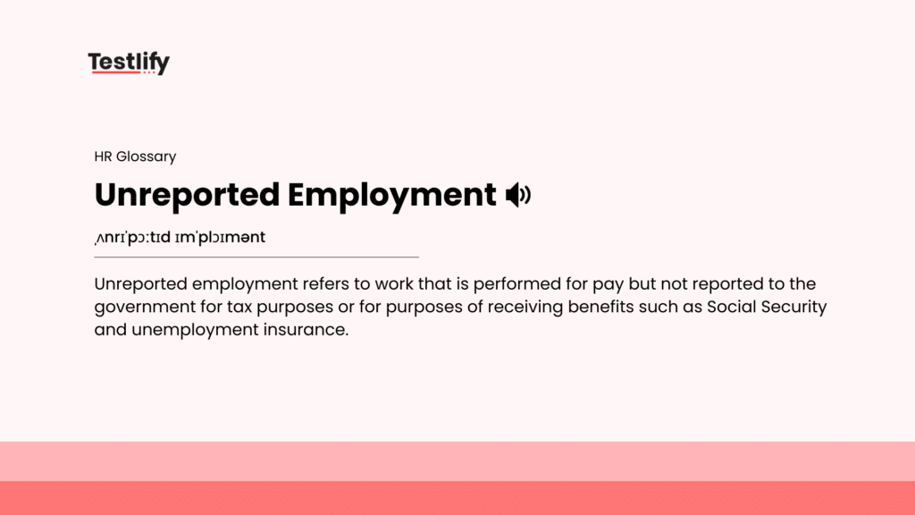 Image showing the meaning of unreported employment