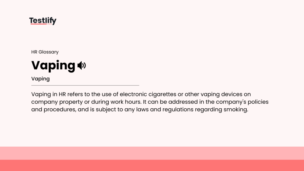 Image showing the meaning of vaping at work