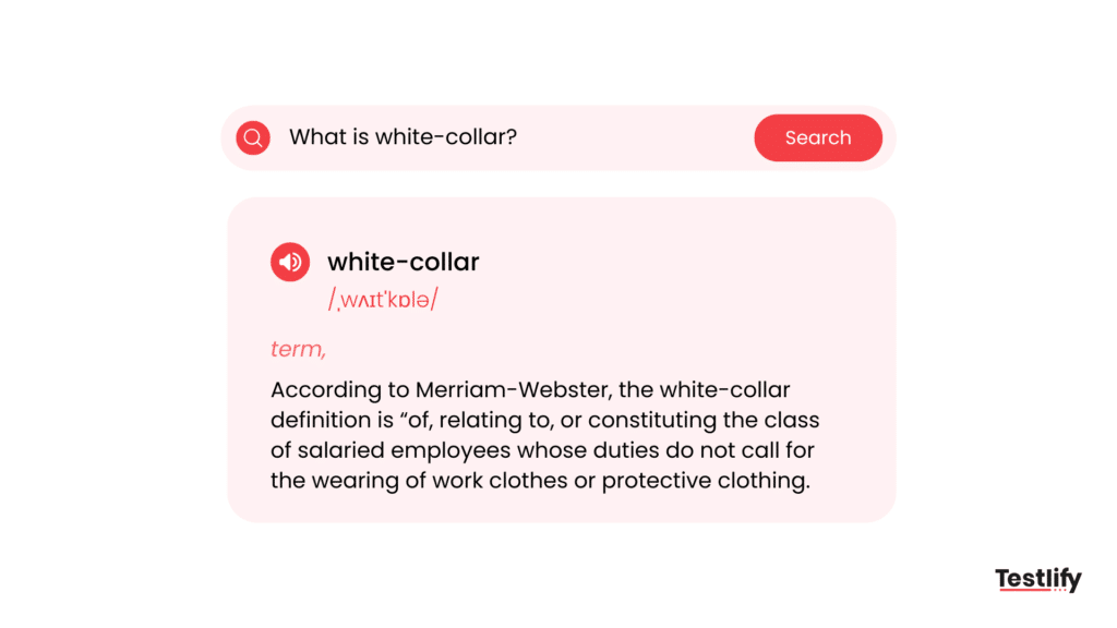 White collar job definition