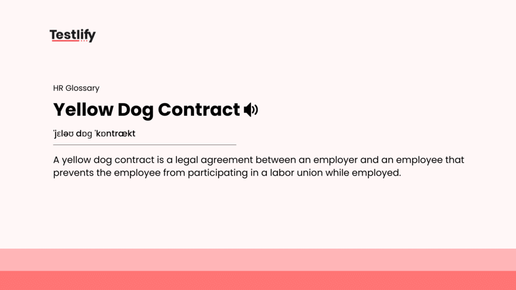 Image showing the meaning of yellow dog contract