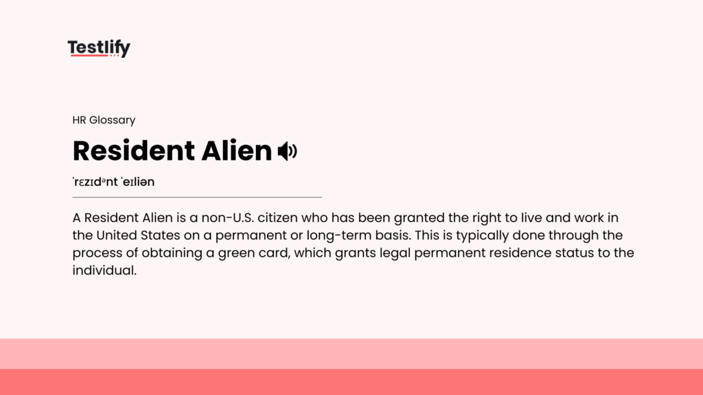 Image showing the meaning of resident alien