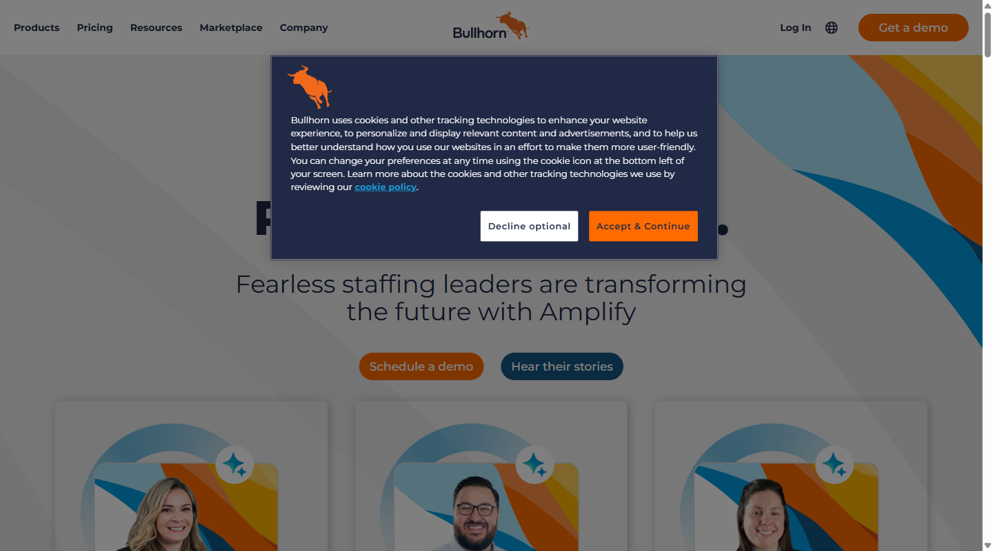 Bullhorn homepage hero