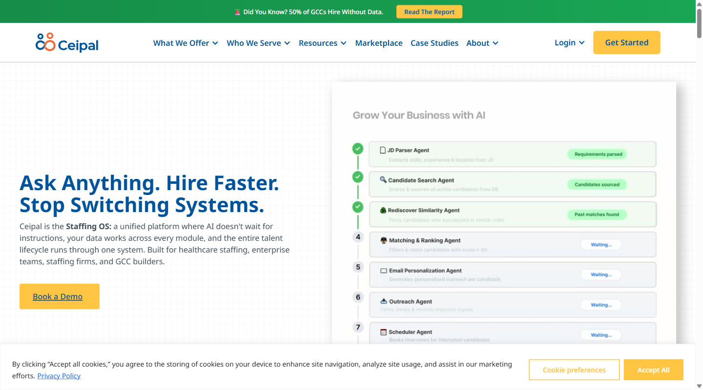 Ceipal ATS homepage hero