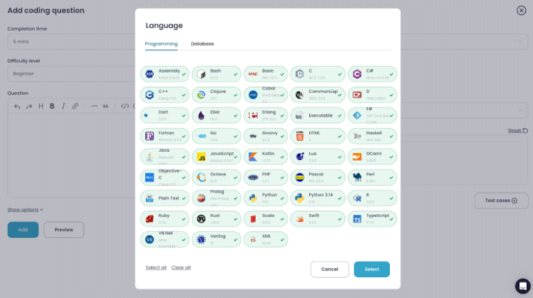 different types of coding language available