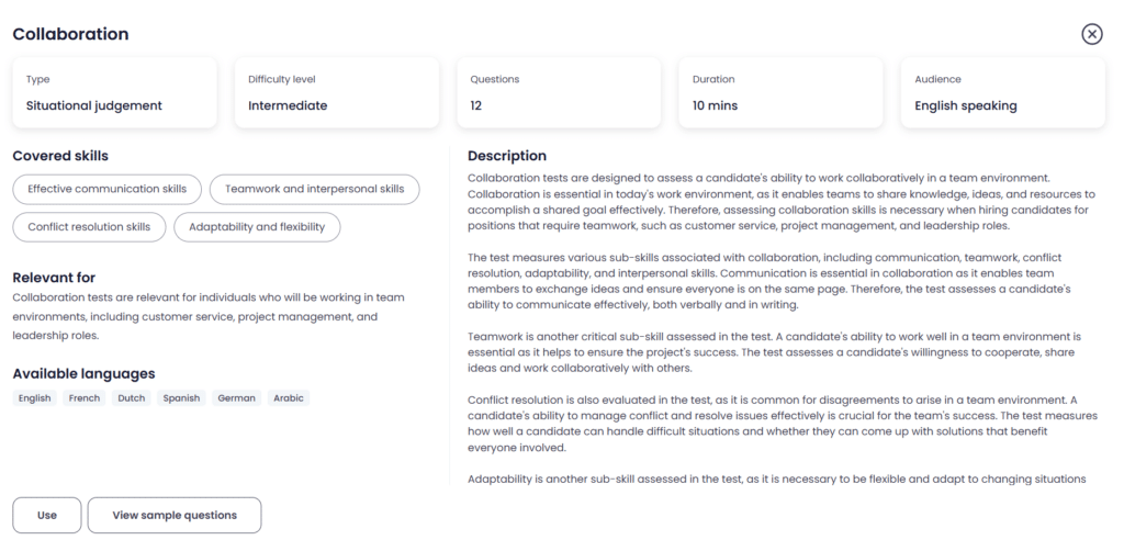 collaboration skills test