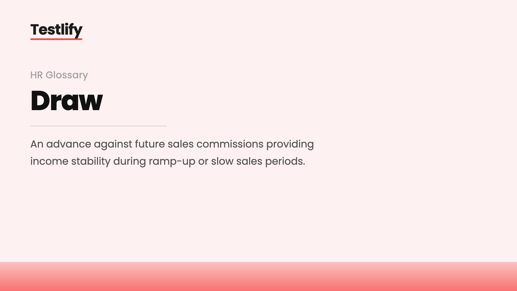 Image showing the meaning of a draw in sales compensation