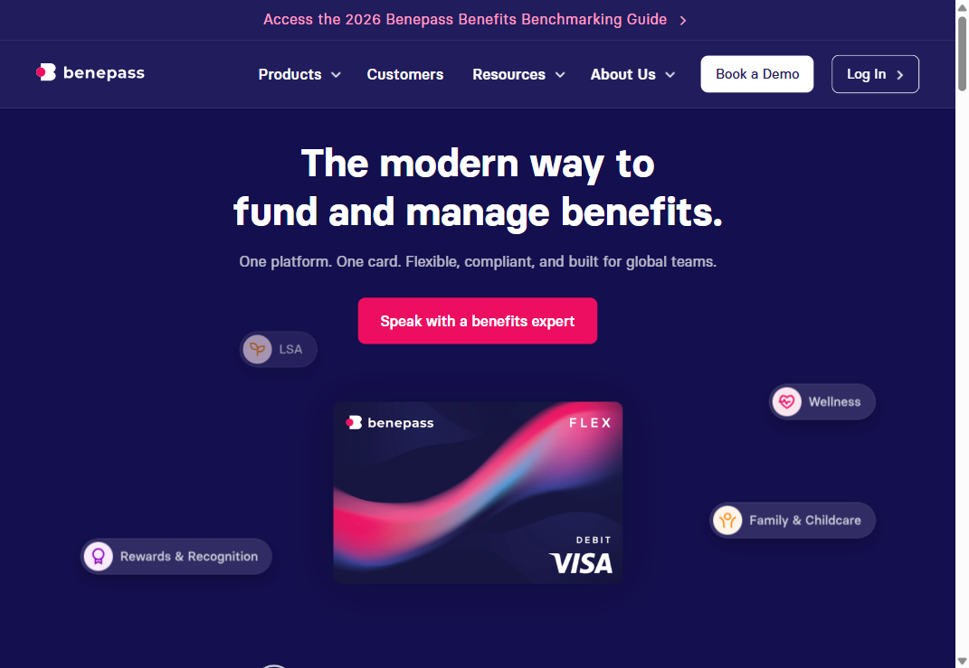 Benepass homepage screenshot