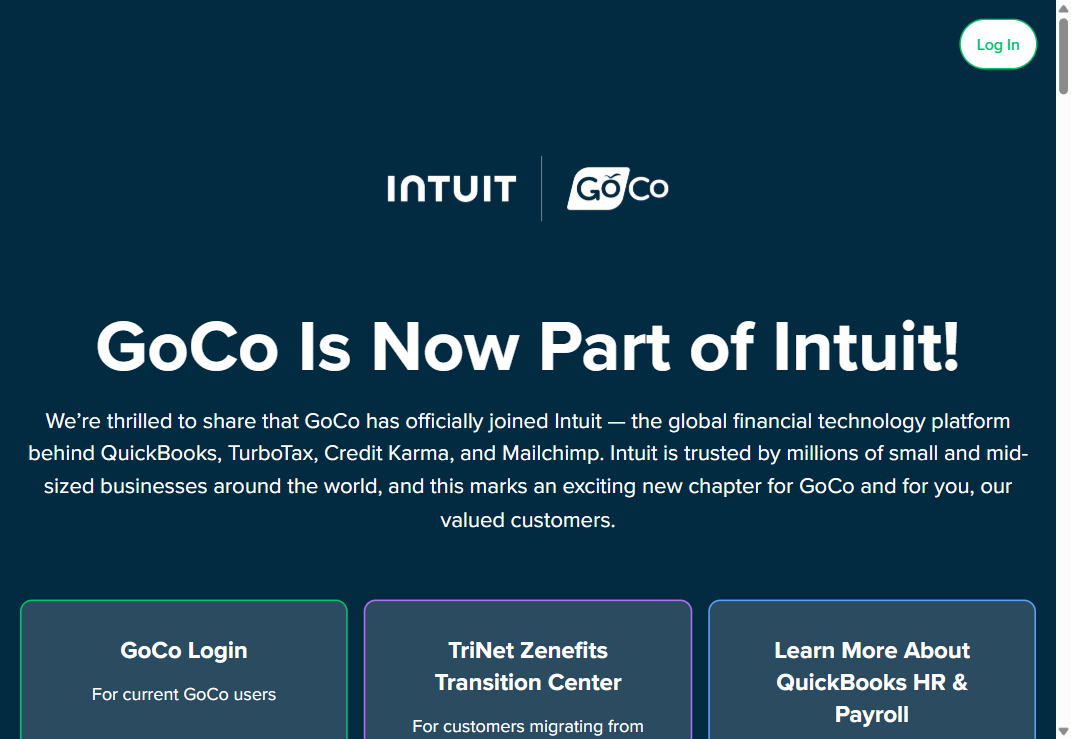 GoCo homepage screenshot