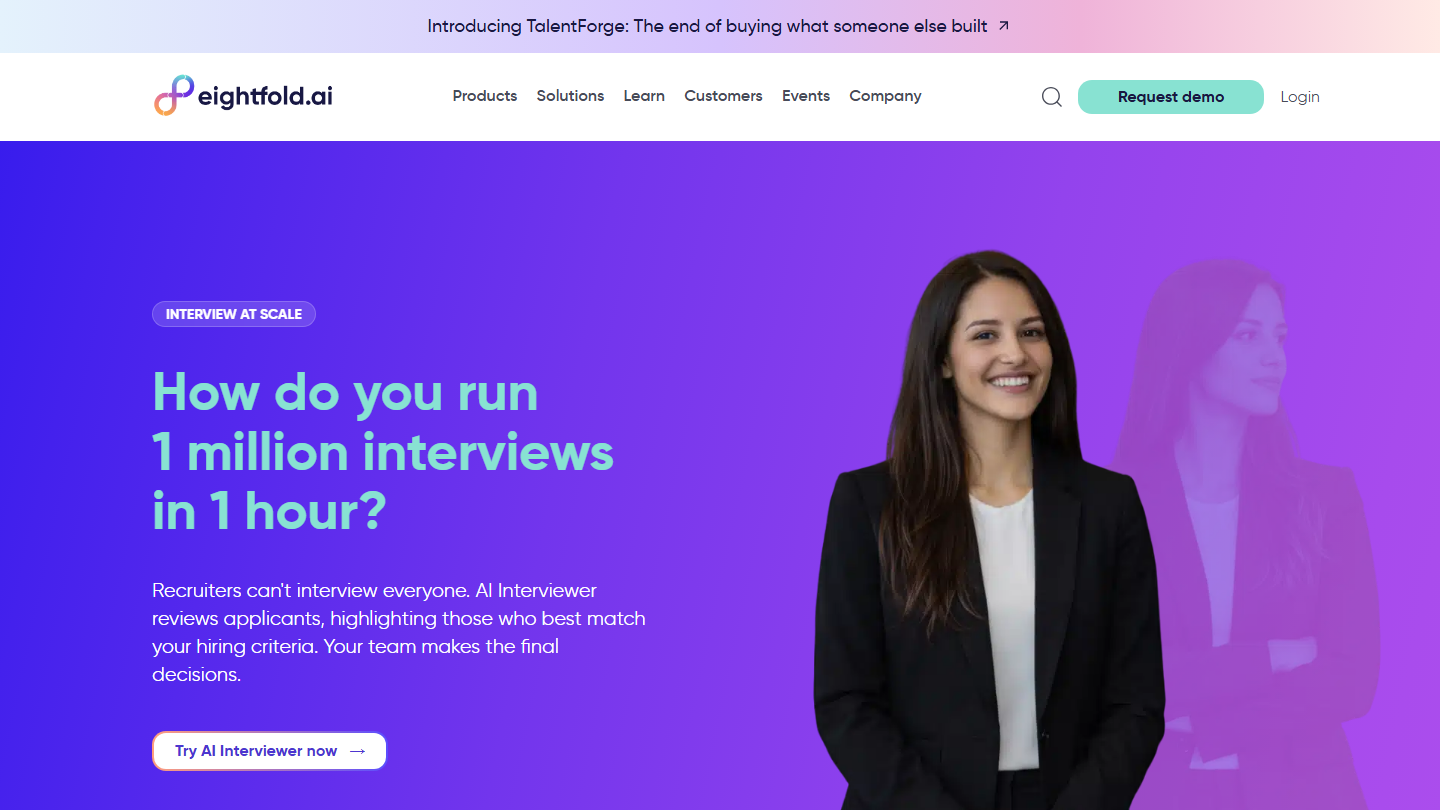 Eightfold AI homepage screenshot