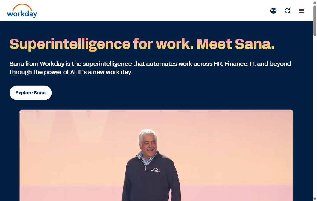 Workday Recruiting HCM platform homepage hero section