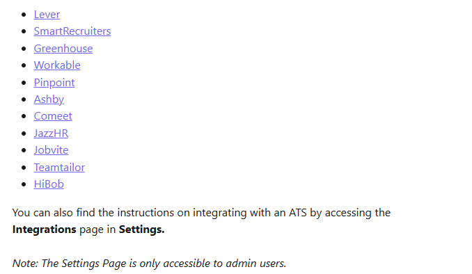Canditech supported integrations