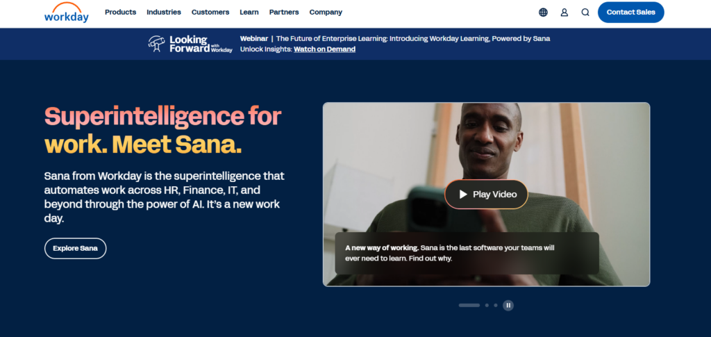 Image of Workday homepage
