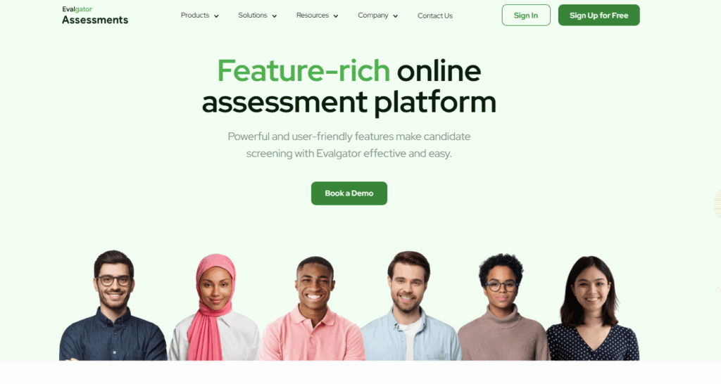 Image of Evalgator homepage which is one of the best Equip alternatives