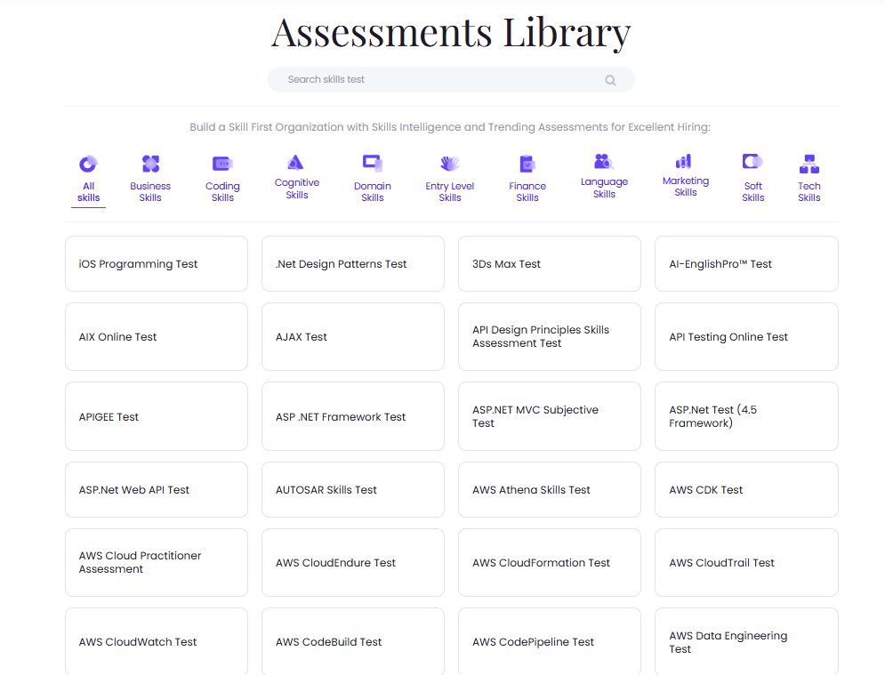 iMocha test library