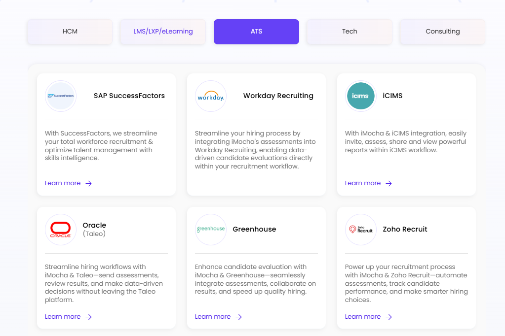 iMocha integrations supported