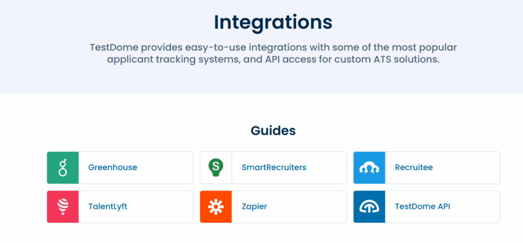 TestDome Integrations