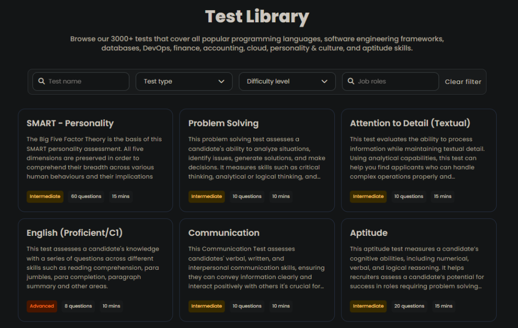 Testlify test library