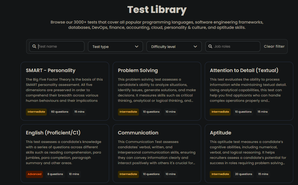 Testlify test library