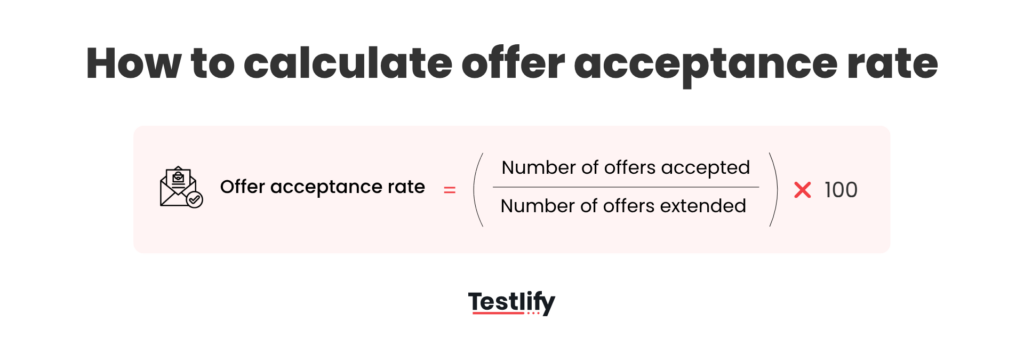 Image showing the formula for calculating the offer acceptance rate