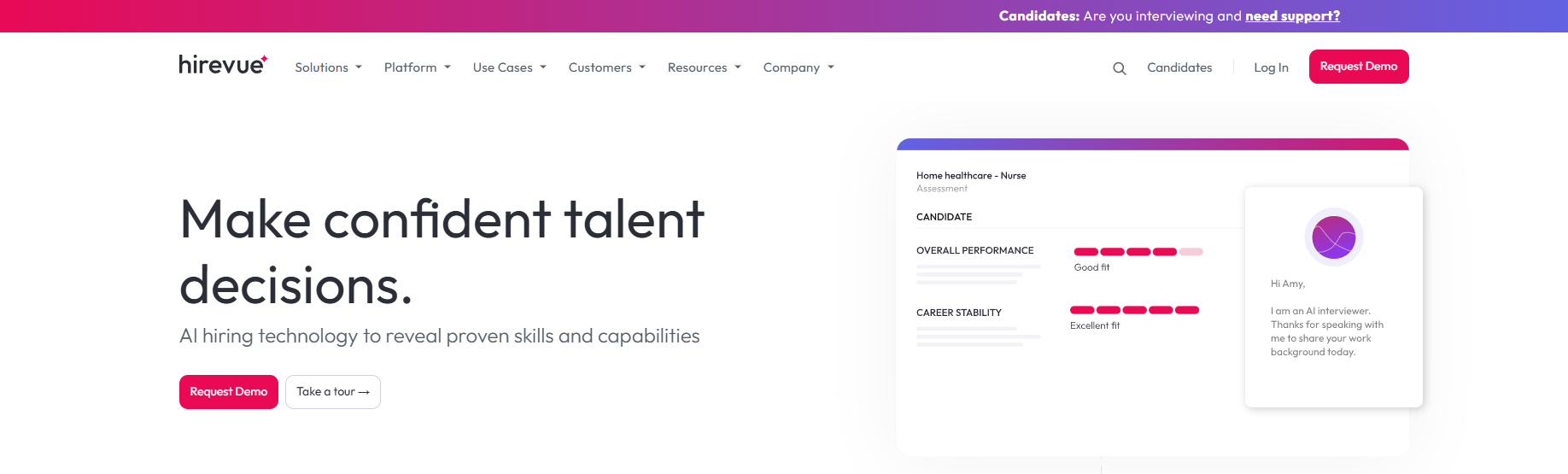 Image of Hirevue which is one of the good Talent Games alternatives