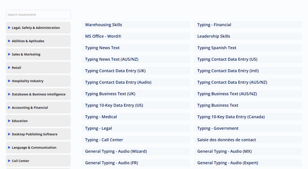 eSkill test library