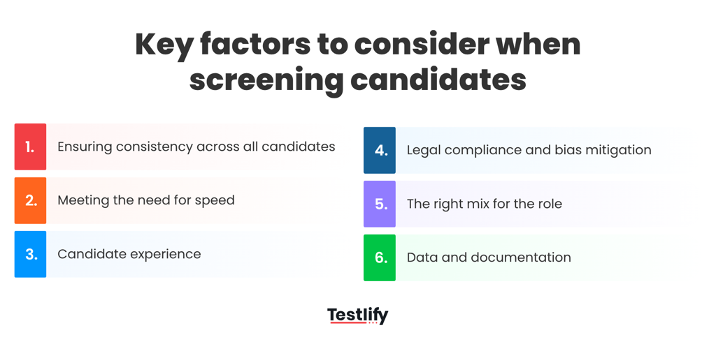 Image showing the key factors to consider when screening candidates