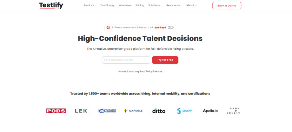Image of Testlify which is the best skills assessment platform for testing the language proficiency of candidates
