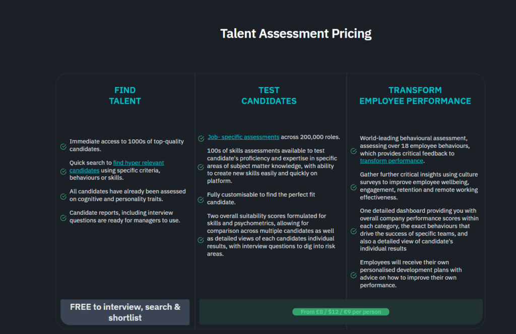 Thrive pricing page