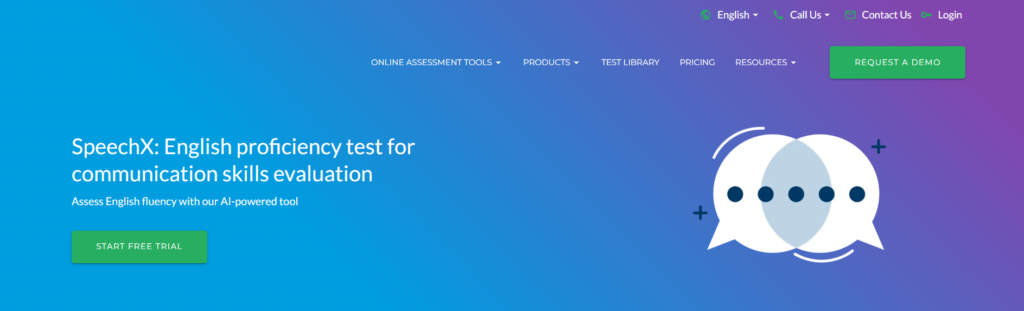 Image of Mercer Mettl (SpeechX) which is a platform for testing the language proficiency of candidates