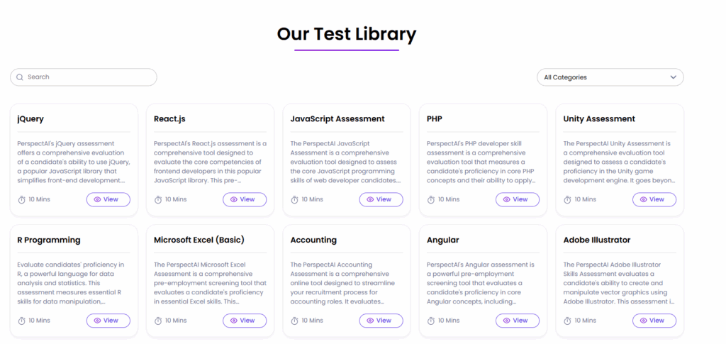 Perspect AI test library