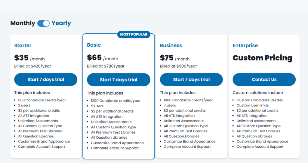 Image of TestTrick pricing plans