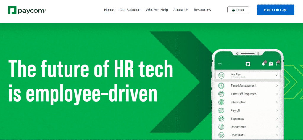 Paycom enterprise HR and performance management suite